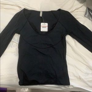 Navy blue long sleeve shirt